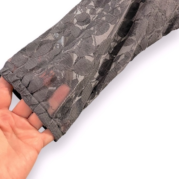 Garnet Hill Boheme Easy Lace Dress Gray 3/4 Sleeves Lined Fairy whimsigoth SZ 6 - Picture 6 of 10